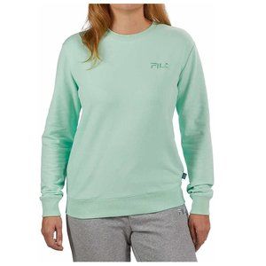 NWT Fila Womens French Terry Long Sleeve Sweatshirt Mist Green Size XS $50 C792